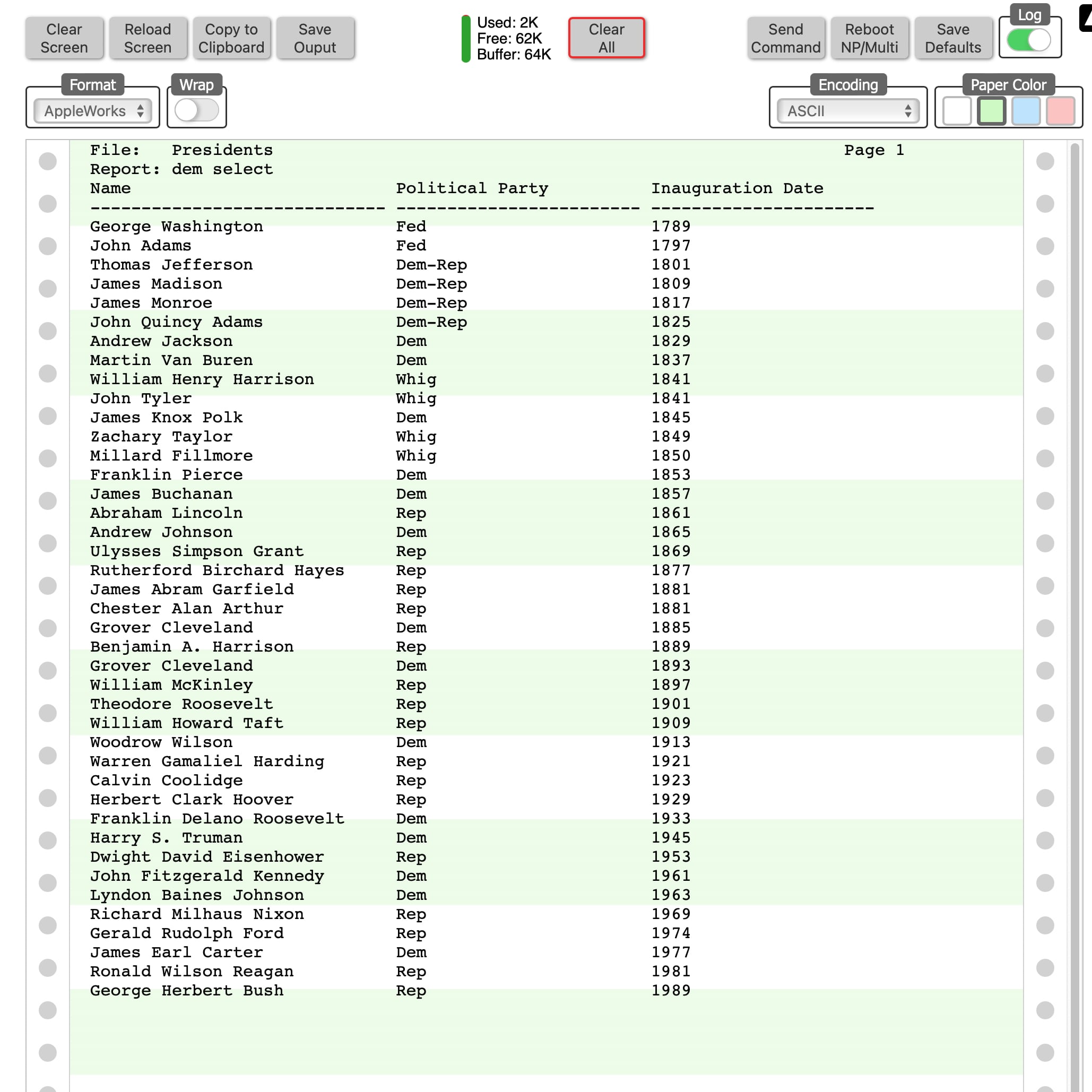 newprint appleworks database screenshot